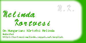 melinda kortvesi business card